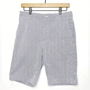 Britches By Samtex Seersucker Striped Shorts Blue White Size 32